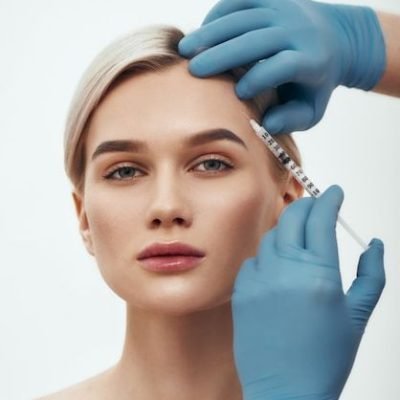 Premium Photo _ Say no to wrinkles portrait of young pretty woman looking at camera while doctors hand Premium Photo _ Say no to wrinkles portrait of young pretty woman looking at camera while doctors hand